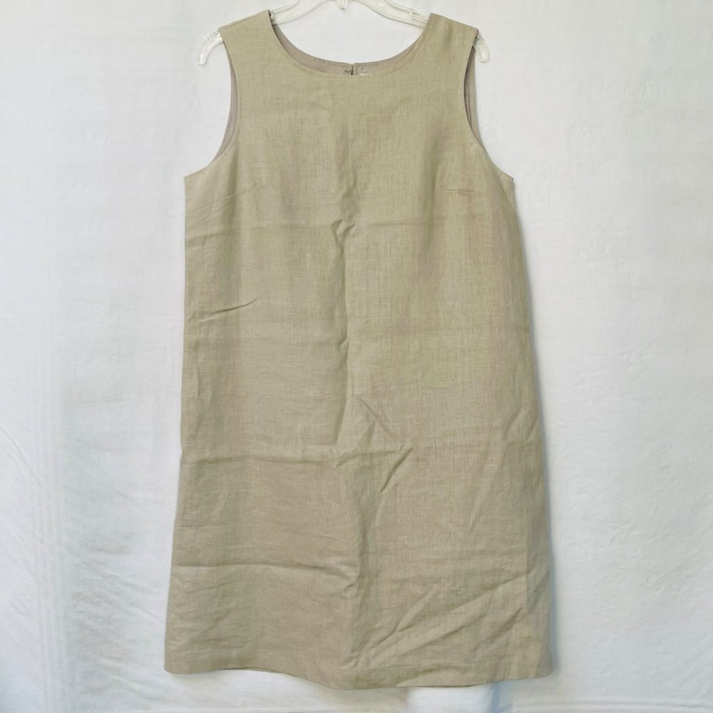 Samantha Taylor Womens Linen Dress Size 12 A Line Sleeveless Wedding Office